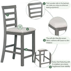 Multi-Functional Counter Height Dining Set Kitchen Bar Dining Table Set with 9 Wine Compartment Wine Glass Holders for Kitchen