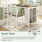 Multi-Functional Counter Height Dining Set Kitchen Bar Dining Table Set with 9 Wine Compartment Wine Glass Holders for Kitchen