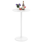 Gymax Round Bar Table w/ Adjustable Height & Metal Base Modern Style