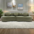 103.5  Lamb Velvet Armless Sofa with 6 Pillows and Floating Design