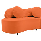103.5  Lamb Velvet Armless Sofa with 6 Pillows and Floating Design