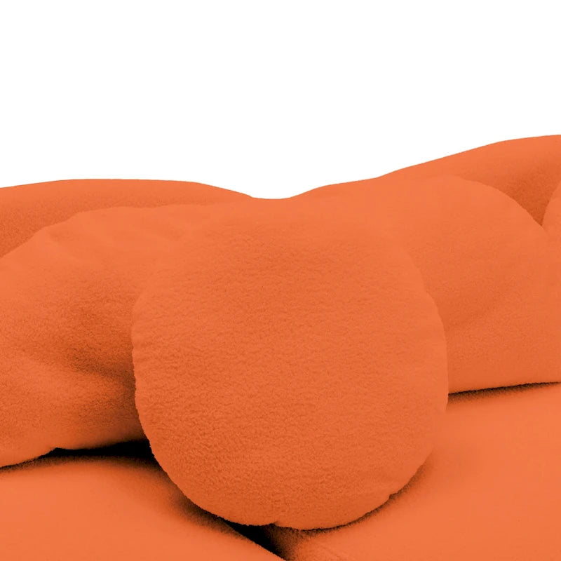 103.5  Lamb Velvet Armless Sofa with 6 Pillows and Floating Design