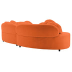 103.5  Lamb Velvet Armless Sofa with 6 Pillows and Floating Design