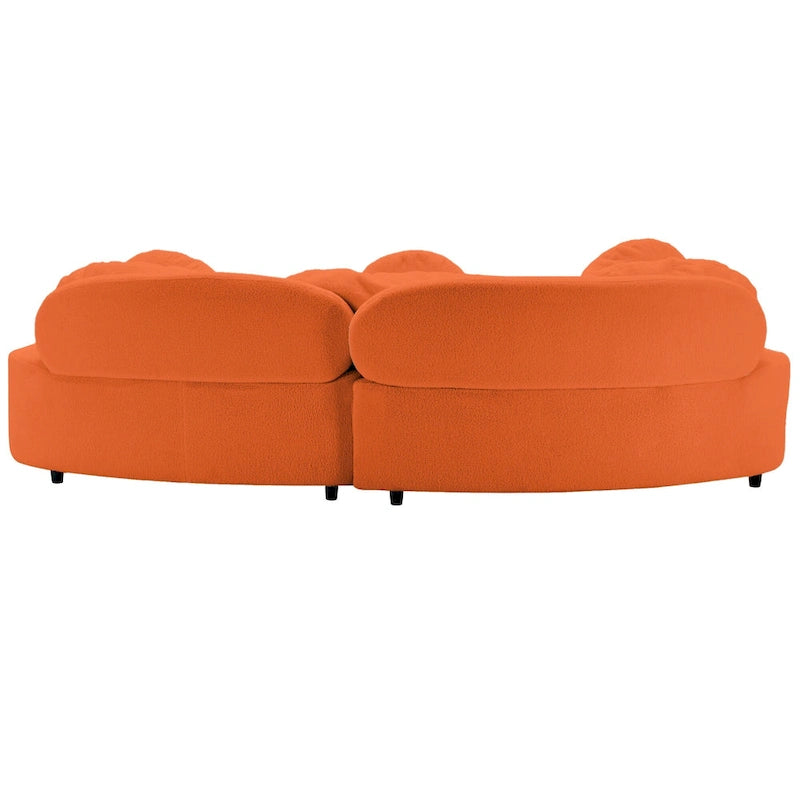 103.5  Lamb Velvet Armless Sofa with 6 Pillows and Floating Design