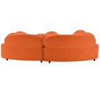103.5  Lamb Velvet Armless Sofa with 6 Pillows and Floating Design