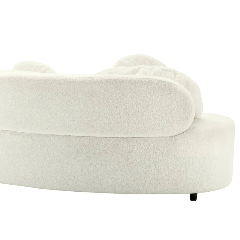 103.5  Lamb Velvet Armless Sofa with 6 Pillows and Floating Design