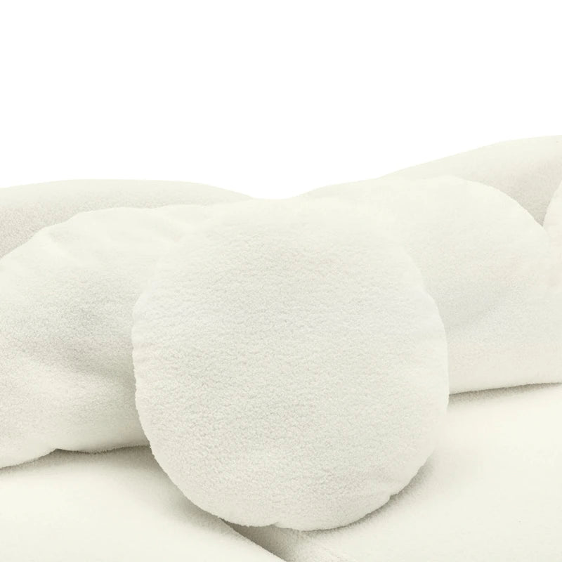 103.5  Lamb Velvet Armless Sofa with 6 Pillows and Floating Design