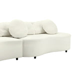 103.5  Lamb Velvet Armless Sofa with 6 Pillows and Floating Design