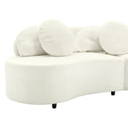 103.5  Lamb Velvet Armless Sofa with 6 Pillows and Floating Design