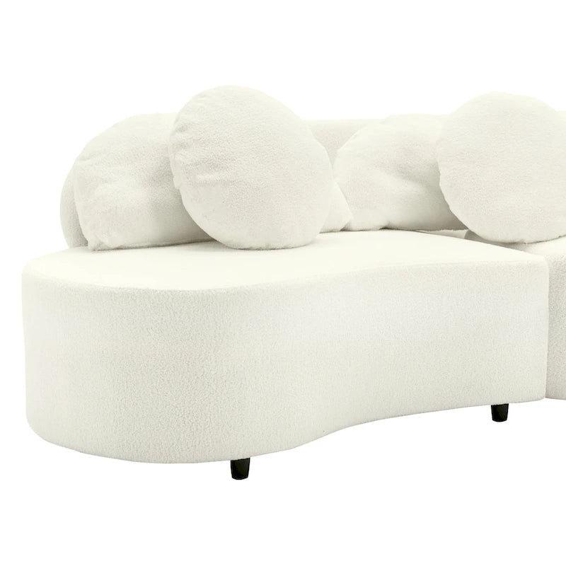 103.5  Lamb Velvet Armless Sofa with 6 Pillows and Floating Design