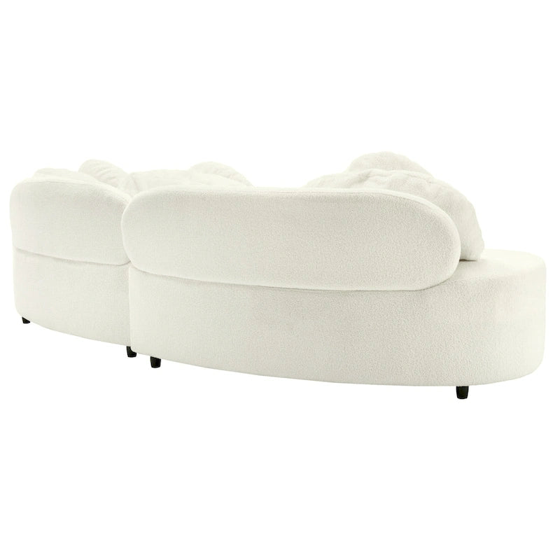 103.5  Lamb Velvet Armless Sofa with 6 Pillows and Floating Design
