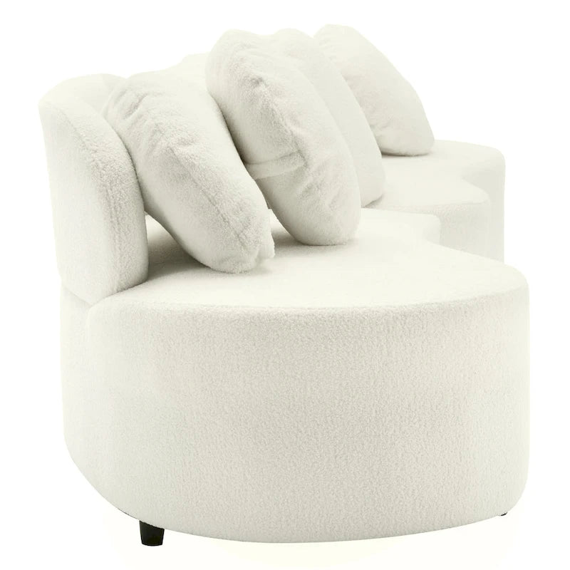 103.5  Lamb Velvet Armless Sofa with 6 Pillows and Floating Design