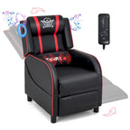 Gymax Massage Gaming Recliner Chair PU Leather Single Recliner Sofa