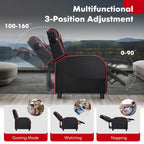Gymax Massage Gaming Recliner Chair PU Leather Single Recliner Sofa