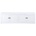 Donna TV Stand Media Cabinet with 4 Doors, White Melamine 78 Inch