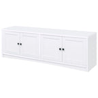 Donna TV Stand Media Cabinet with 4 Doors, White Melamine 78 Inch