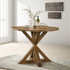 Counter Height Dining Table Set, 5 Piece Round Kitchen Dining Table Set with Round Table and 4 Upholstered Dining Chairs