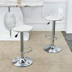 Swivel Bar Stools Set of 2, Counter Height Barstools with Backrest, Dining Room Chairs with Footrest and PU Seats