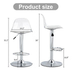 Swivel Bar Stools Set of 2, Counter Height Barstools with Backrest, Dining Room Chairs with Footrest and PU Seats