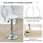 Swivel Bar Stools Set of 2, Counter Height Barstools with Backrest, Dining Room Chairs with Footrest and PU Seats