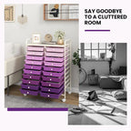 Gymax 20 Drawers Rolling Storage Cart Art Craft Organizer on Wheels