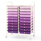 Gymax 20 Drawers Rolling Storage Cart Art Craft Organizer on Wheels