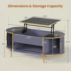 Lift Top Coffee Table Storage Compartment Barn Door