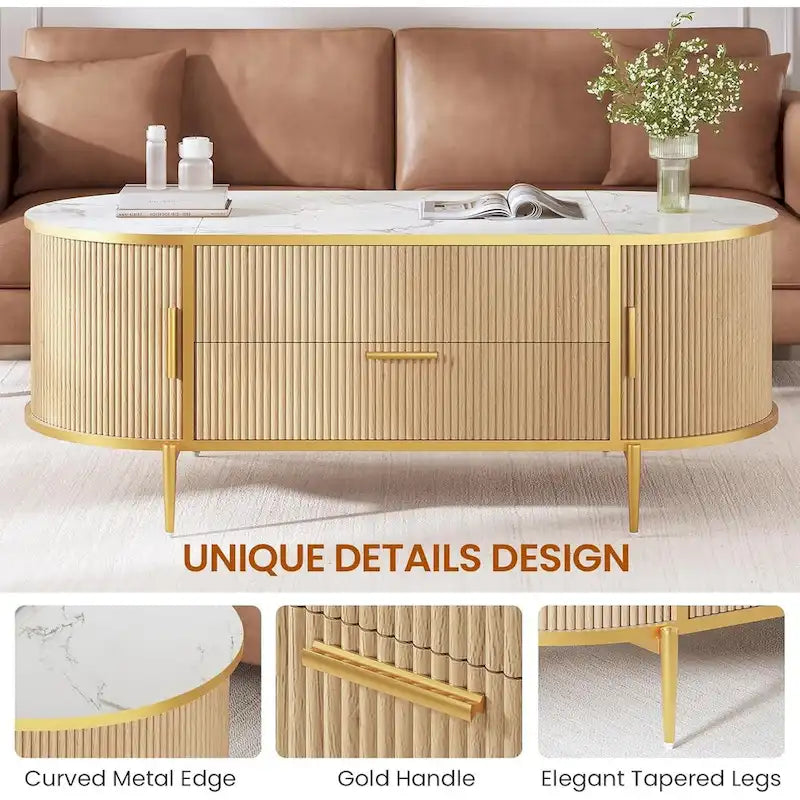 Lift Top Coffee Table Storage Compartment Barn Door