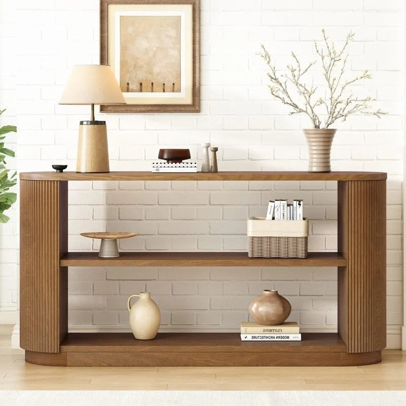 58.9  Modern Entryway Console Table, Slim Sofa Table with Open Shelf for Multi-Functional Use