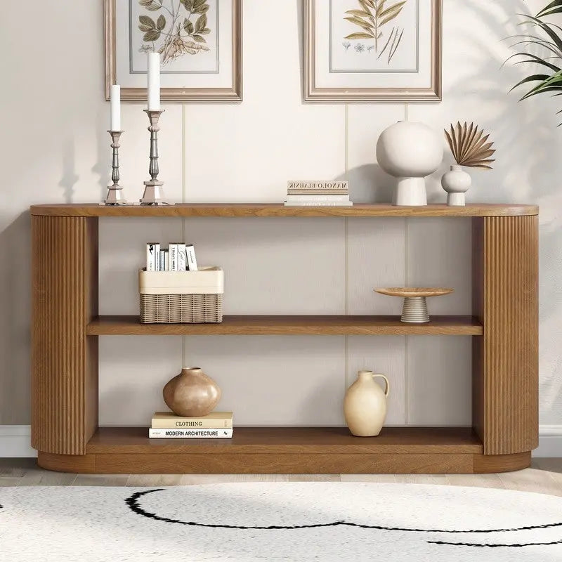 58.9  Modern Entryway Console Table, Slim Sofa Table with Open Shelf for Multi-Functional Use