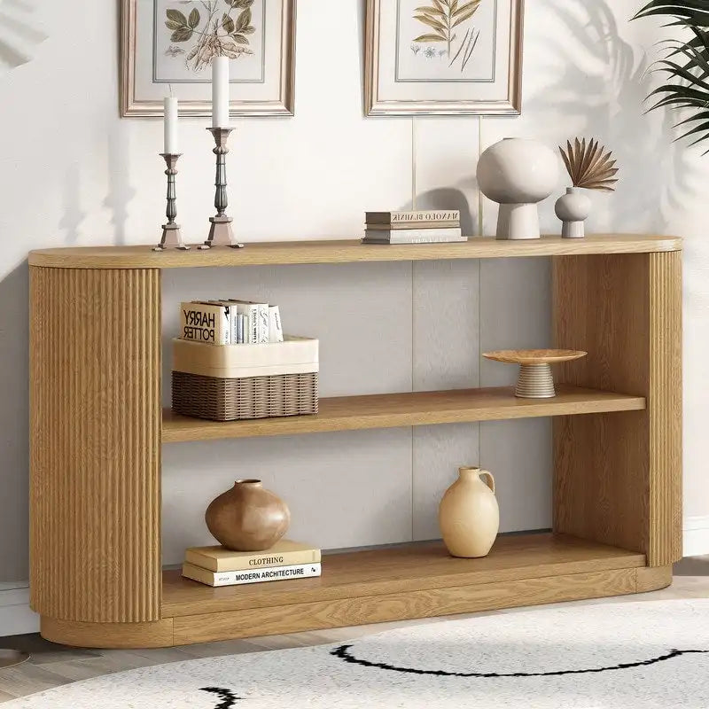 58.9  Modern Entryway Console Table, Slim Sofa Table with Open Shelf for Multi-Functional Use