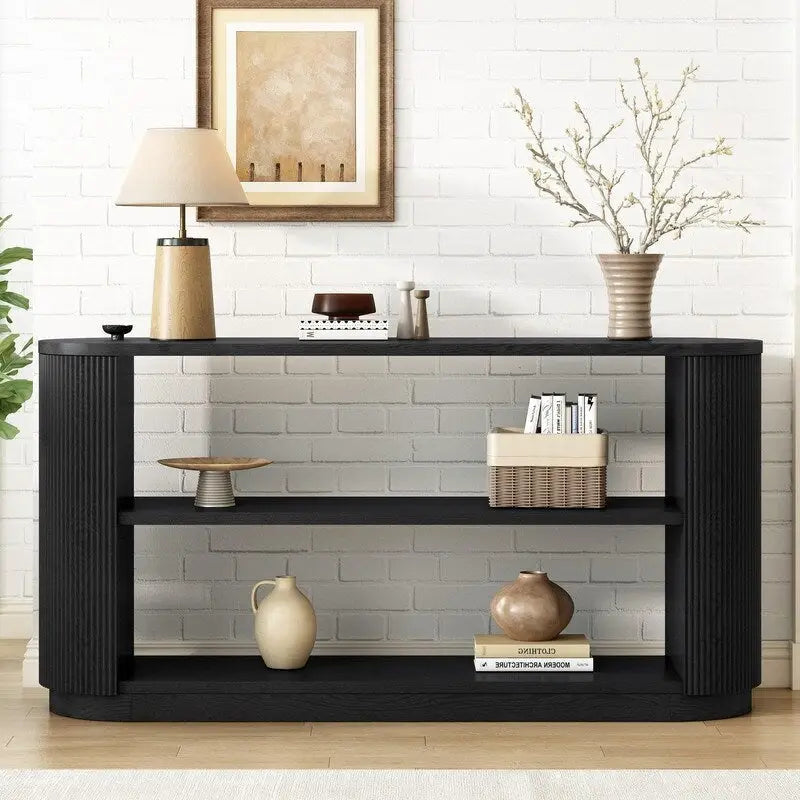 58.9  Modern Entryway Console Table, Slim Sofa Table with Open Shelf for Multi-Functional Use