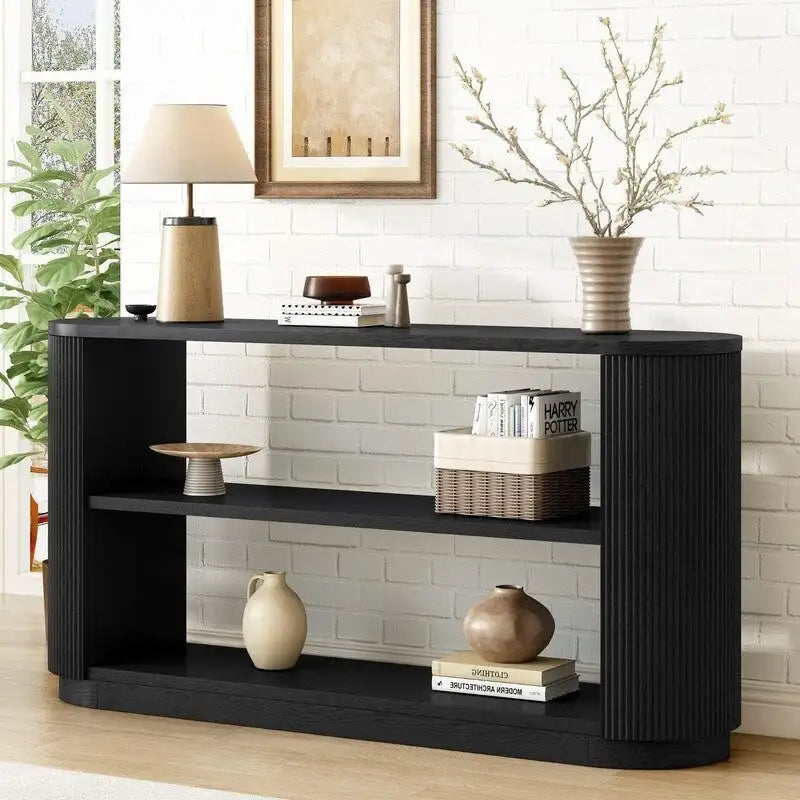 58.9  Modern Entryway Console Table, Slim Sofa Table with Open Shelf for Multi-Functional Use