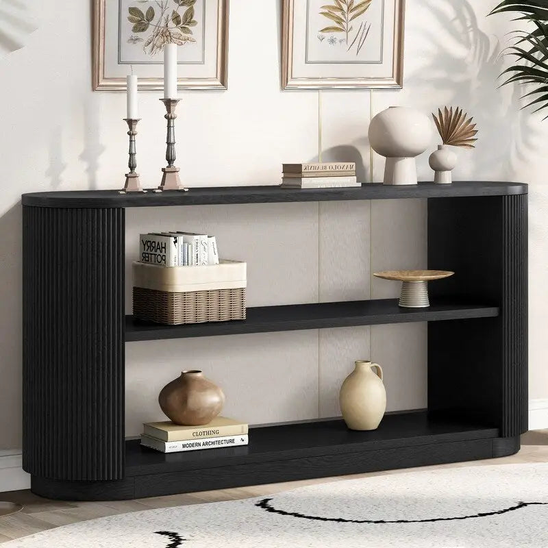 58.9  Modern Entryway Console Table, Slim Sofa Table with Open Shelf for Multi-Functional Use