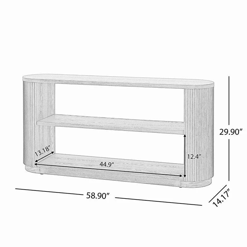 58.9  Modern Entryway Console Table, Slim Sofa Table with Open Shelf for Multi-Functional Use