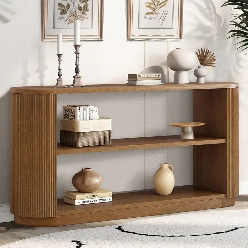 58.9  Modern Entryway Console Table, Slim Sofa Table with Open Shelf for Multi-Functional Use