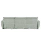 100  L-Shaped Sofa Boucle Fabric Couch with Movable Ottoman