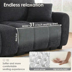 100  L-Shaped Sofa Boucle Fabric Couch with Movable Ottoman
