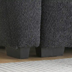 100  L-Shaped Sofa Boucle Fabric Couch with Movable Ottoman