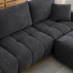 100  L-Shaped Sofa Boucle Fabric Couch with Movable Ottoman