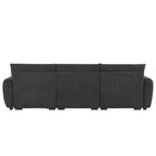 100  L-Shaped Sofa Boucle Fabric Couch with Movable Ottoman