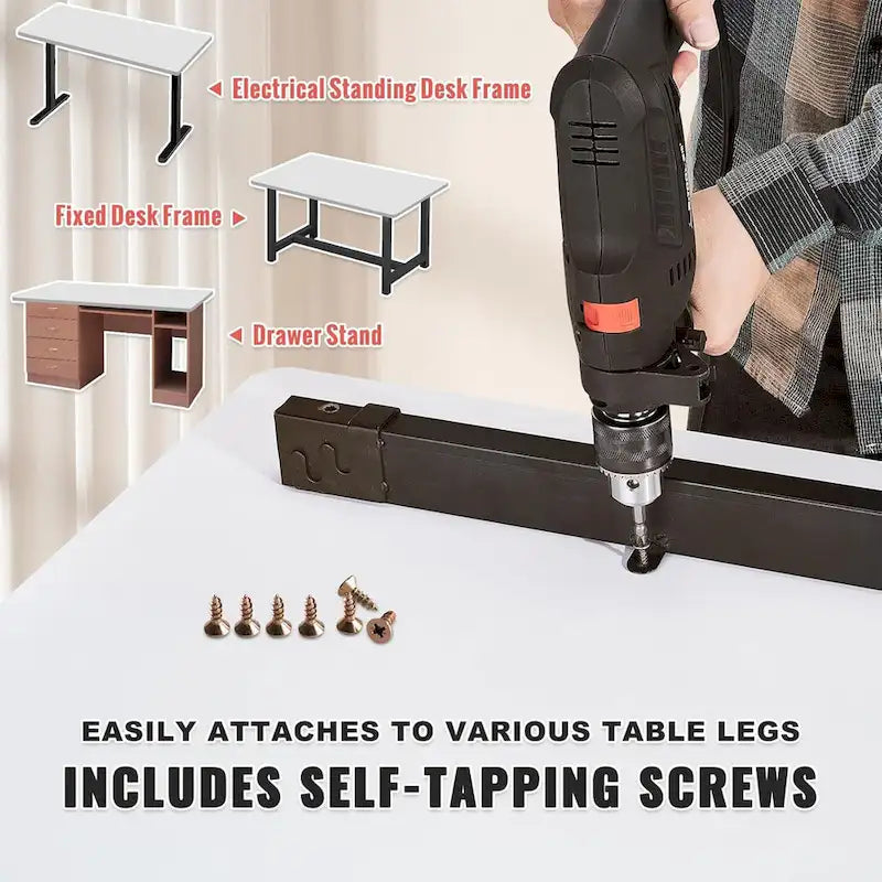 VEVOR 60 x 25 Inch Rectangular Tabletop for Adjustable Standing Desk, White - 34.8