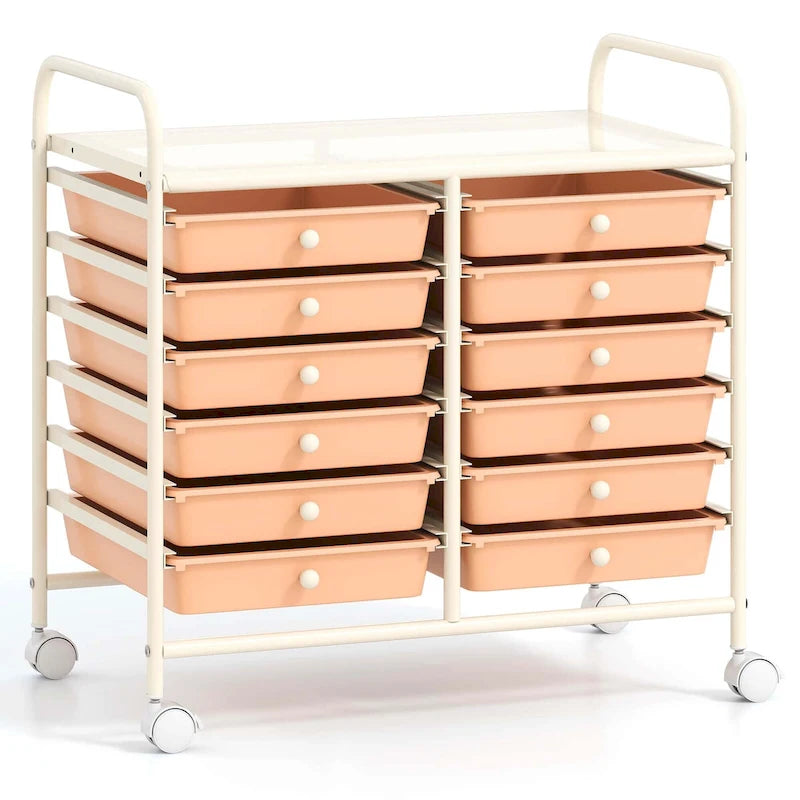 12-Drawer Rolling Storage Cart Mobile Utility Cart on Wheels