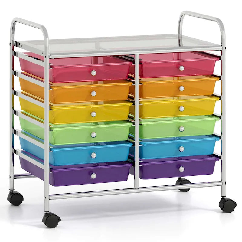 12-Drawer Rolling Storage Cart Mobile Utility Cart on Wheels