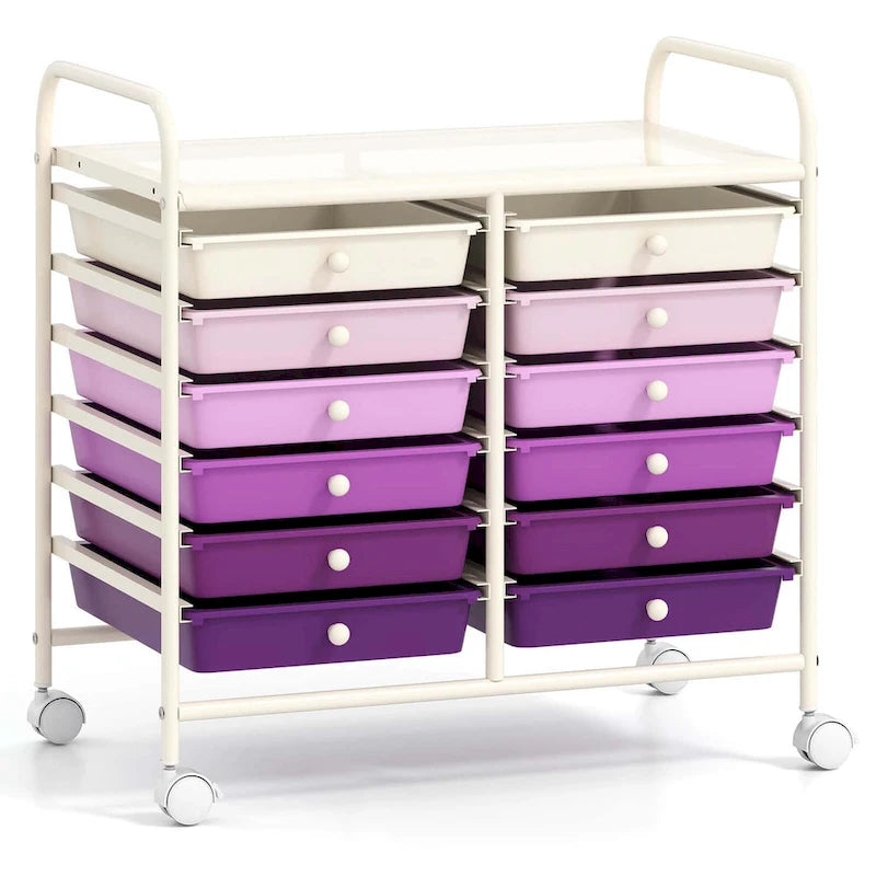 12-Drawer Rolling Storage Cart Mobile Utility Cart on Wheels