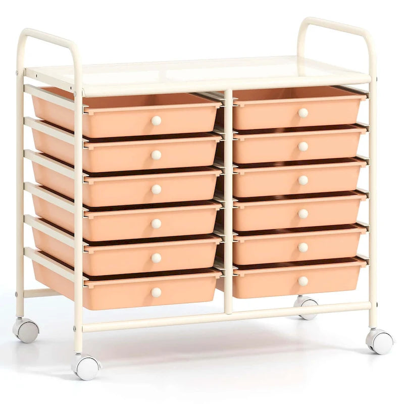 12-Drawer Rolling Storage Cart Mobile Utility Cart on Wheels
