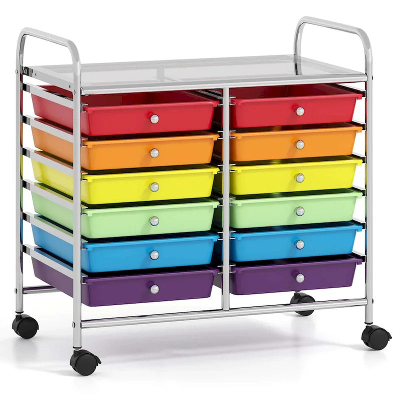 12-Drawer Rolling Storage Cart Mobile Utility Cart on Wheels