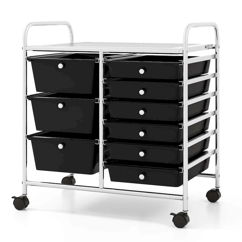 9 Drawer Rolling Storage Cart Mobile Drawer Carts Utility Cart