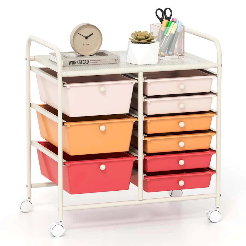 9 Drawer Rolling Storage Cart Mobile Drawer Carts Utility Cart