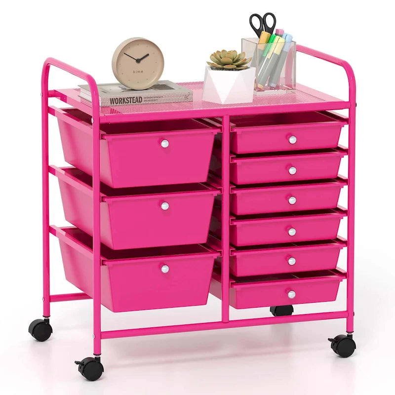 9 Drawer Rolling Storage Cart Mobile Drawer Carts Utility Cart